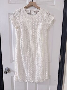 Banana Republic Ivory Lace Shift Dress